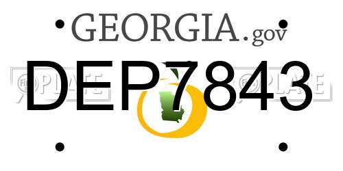 DEP7843 Georgia License Plate