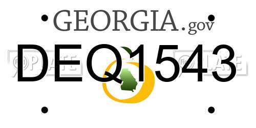 DEQ1543 Georgia License Plate