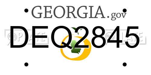 DEQ2845 Georgia License Plate