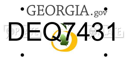 DEQ7431 Georgia License Plate