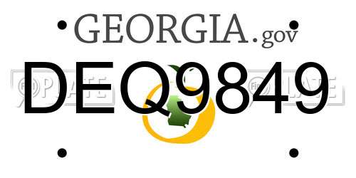 DEQ9849 Georgia License Plate