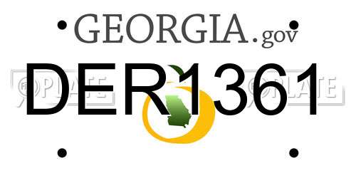 DER1361 Georgia License Plate