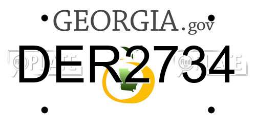 DER2734 Georgia License Plate
