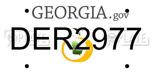 DER2977 Georgia License Plate