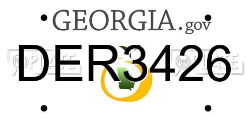 DER3426 Georgia License Plate
