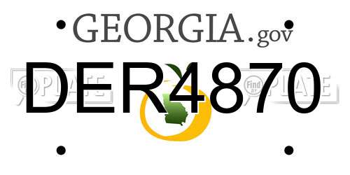 DER4870 Georgia License Plate