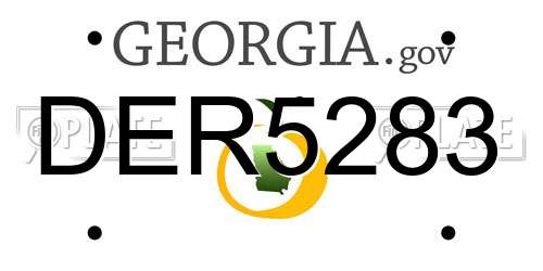 DER5283 Georgia License Plate