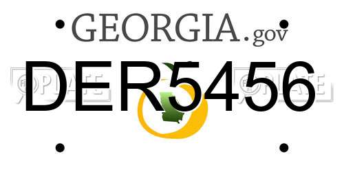 DER5456 Georgia License Plate