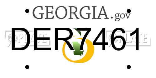 DER7461 Georgia License Plate