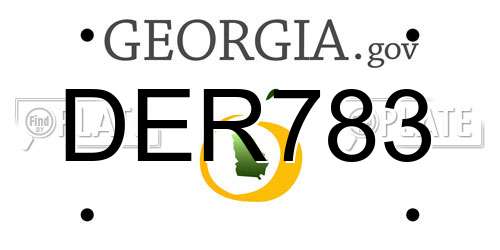 DER783 Georgia License Plate