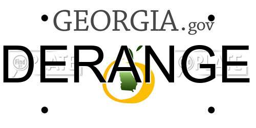 DERANGE Georgia License Plate
