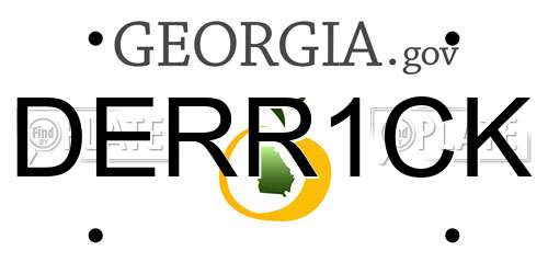 DERR1CK Georgia License Plate
