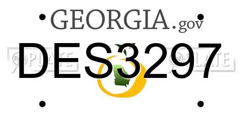DES3297 Georgia License Plate