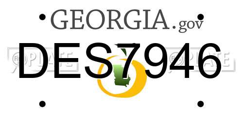 DES7946 Georgia License Plate