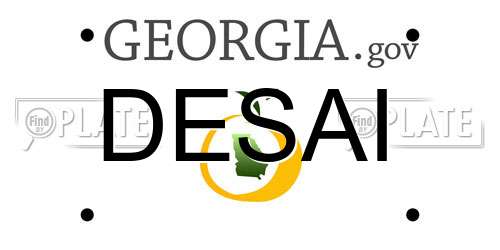 DESAI Georgia License Plate