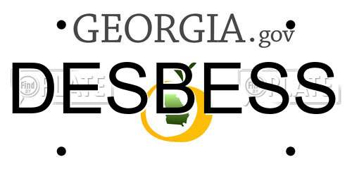 DESBESS Georgia License Plate