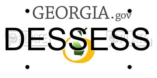 DESSESS Georgia License Plate