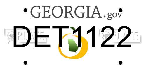 DET1122 Georgia License Plate