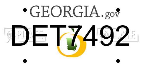 DET7492 Georgia License Plate