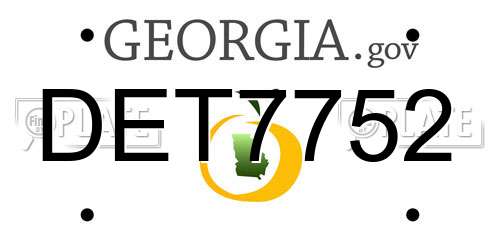 DET7752 Georgia License Plate