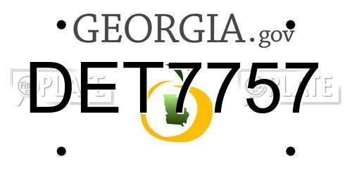 DET7757 Georgia License Plate