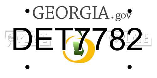 DET7782 Georgia License Plate