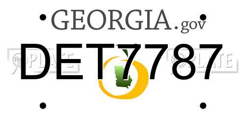 DET7787 Georgia License Plate
