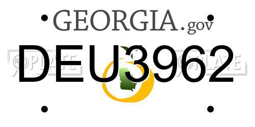 DEU3962 Georgia License Plate