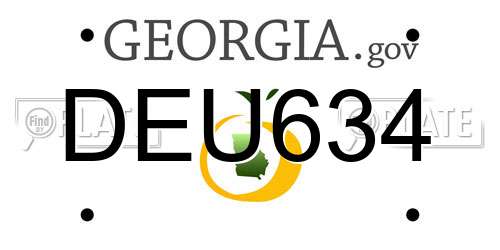 DEU634 Georgia License Plate