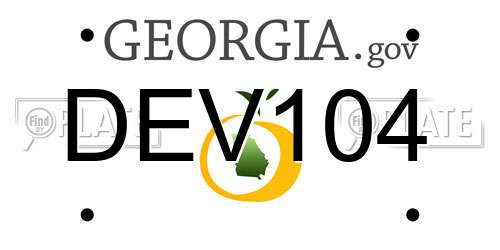 DEV104 Georgia License Plate