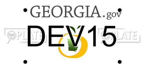 DEV15 Georgia License Plate