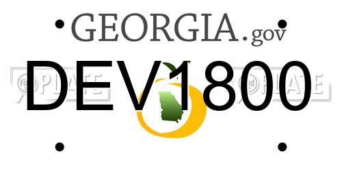 DEV1800 Georgia License Plate