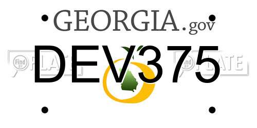 DEV375 Georgia License Plate