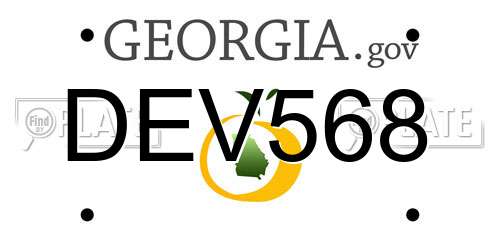 DEV568 Georgia License Plate