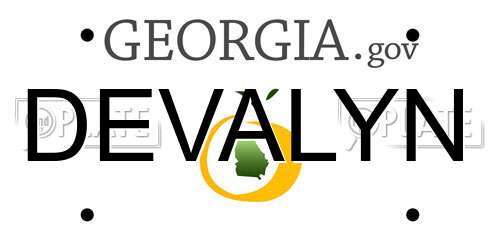 DEVALYN Georgia License Plate