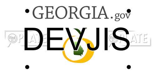 DEVJIS Georgia License Plate