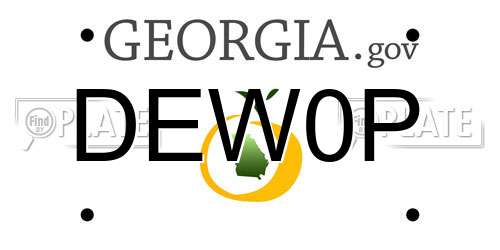DEW0P Georgia License Plate
