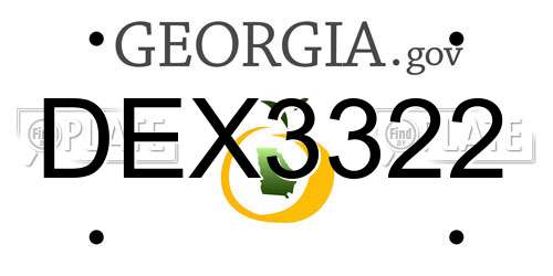 DEX3322 Georgia License Plate