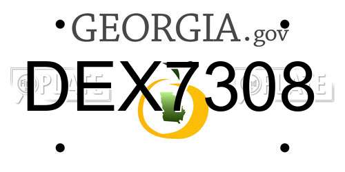 DEX7308 Georgia License Plate