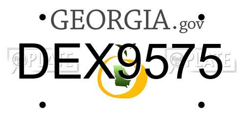 DEX9575 Georgia License Plate