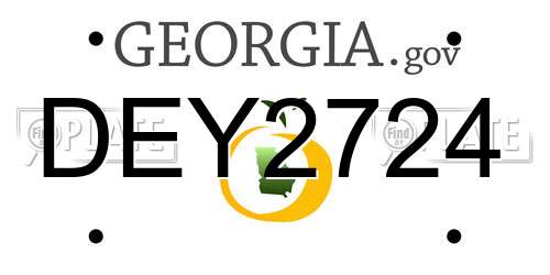DEY2724 Georgia License Plate