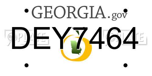 DEY7464 Georgia License Plate