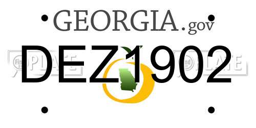 DEZ1902 Georgia License Plate