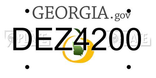 DEZ4200 Georgia License Plate