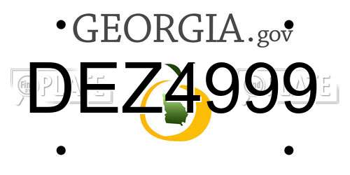 DEZ4999 Georgia License Plate