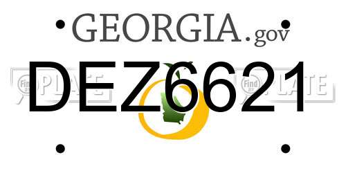 DEZ6621 Georgia License Plate