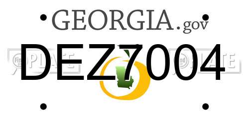 DEZ7004 Georgia License Plate