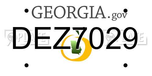 DEZ7029 Georgia License Plate