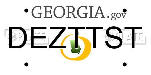 DEZTTST Georgia License Plate