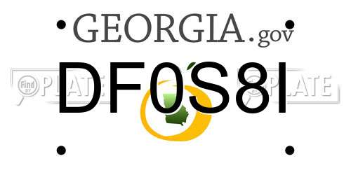 DF0S8I Georgia License Plate